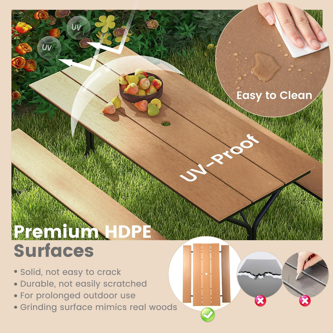 Giantex 6 FT Outdoor Picnic Table Bench Set for 6-8 People