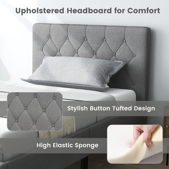 Giantex Twin Size Upholstered Bed Frame