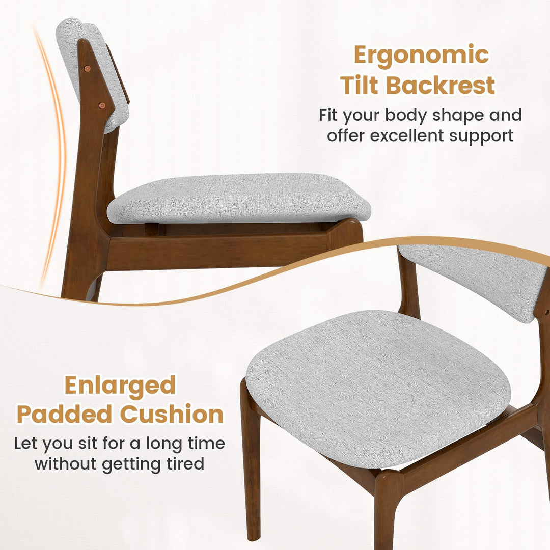 Giantex Modern Padded Dining Chairs with Rubber Wood Legs Set of 2/4