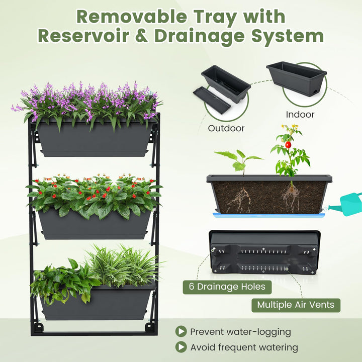 Giantex Vertical Raised Garden Bed, Hanging &amp; Wall-Mounted Planter Garden Boxes