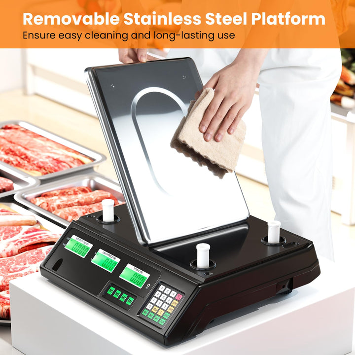 Giantex  88 lb/40 kg Price Computing Scale w/Dual LCD Display &amp; Stainless Steel Platform