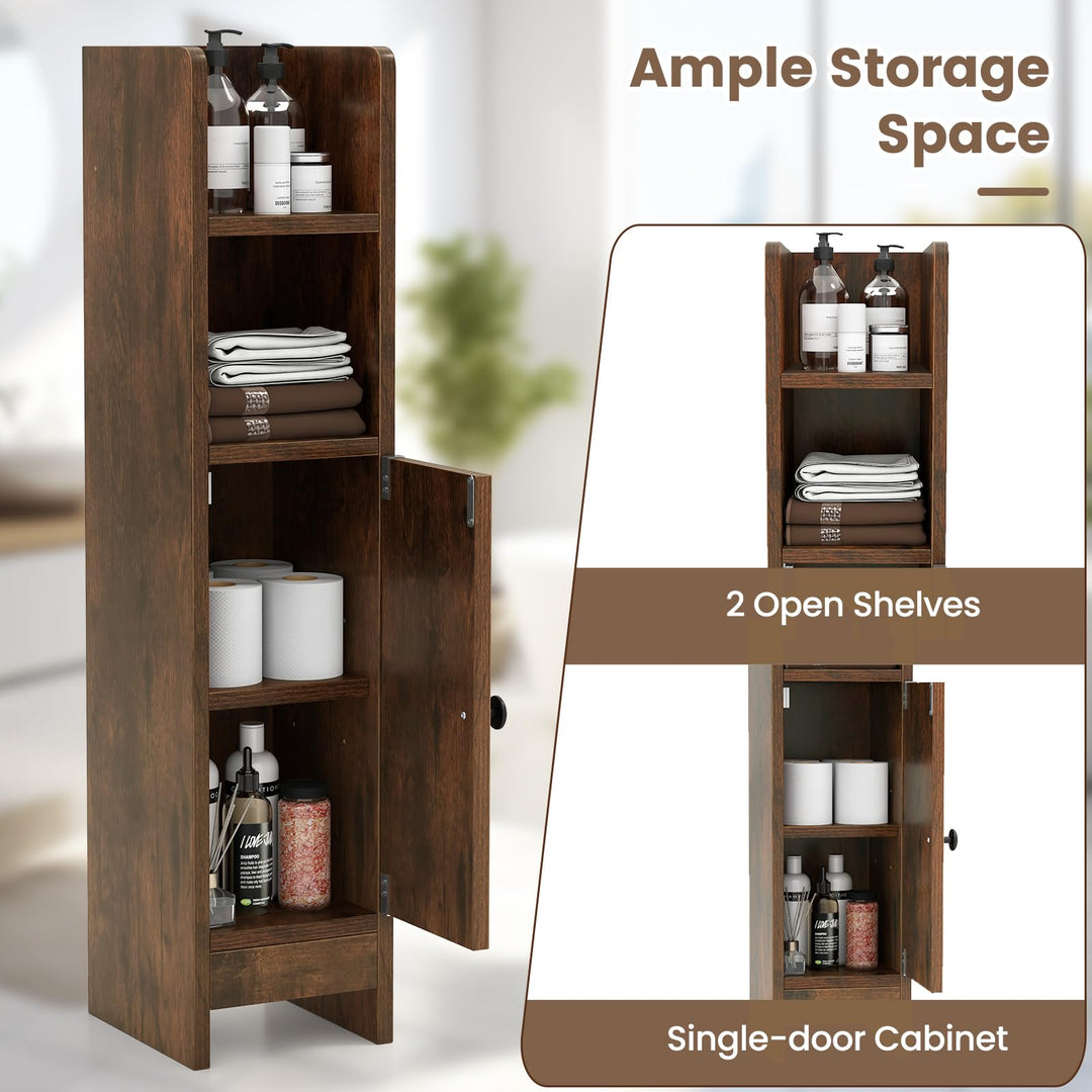 Giantex Slim Bathroom Cabinet with 3 Level Adjustable Shelf &amp; Anti toppling Design