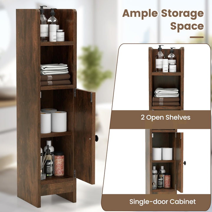 Giantex Slim Bathroom Cabinet with 3 Level Adjustable Shelf &amp; Anti toppling Design