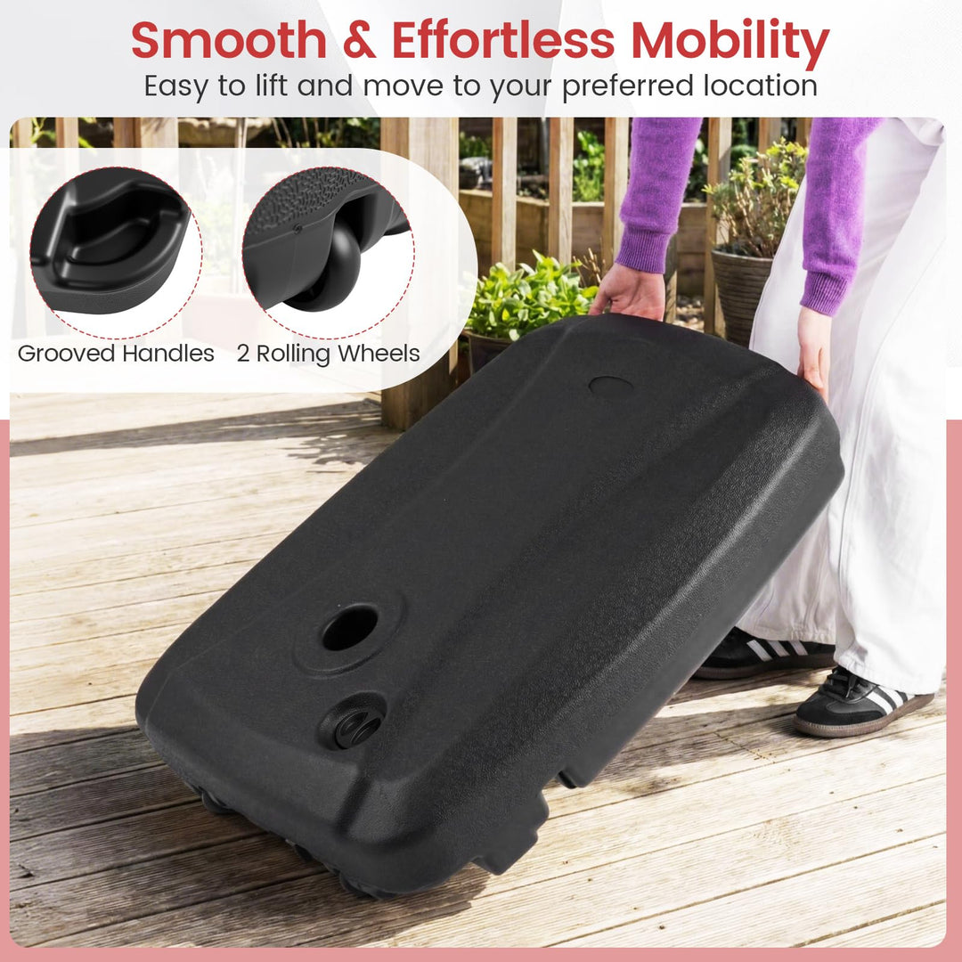 Giantex Fillable Cantilever Umbrella Base with Wheels(225 lbs)