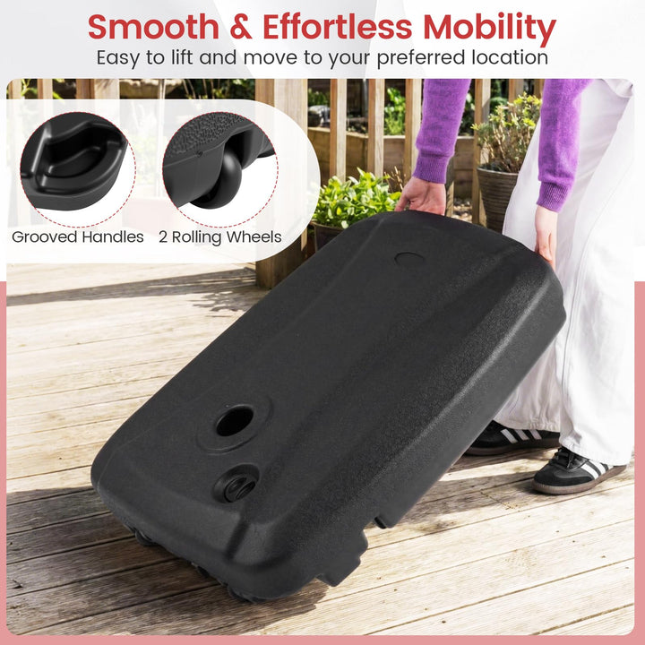 Giantex Fillable Cantilever Umbrella Base with Wheels(225 lbs)