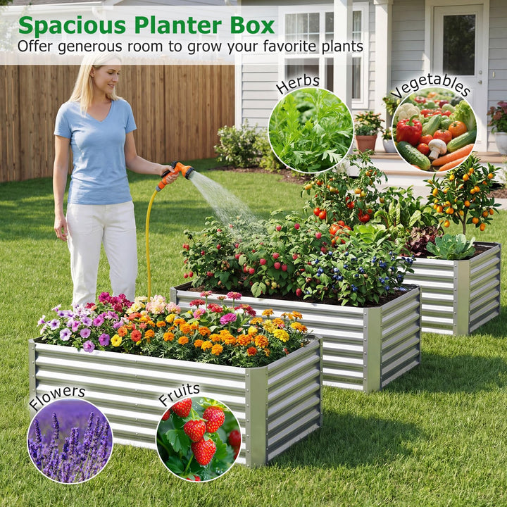 Giantex 4 x 2 x 2 FT Galvanized Raised Garden Bed (1/2)