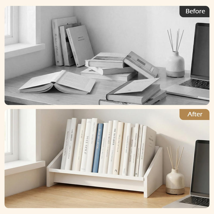 Giantex Wood Desktop Bookshelf Tilting Tabletop Bookcase