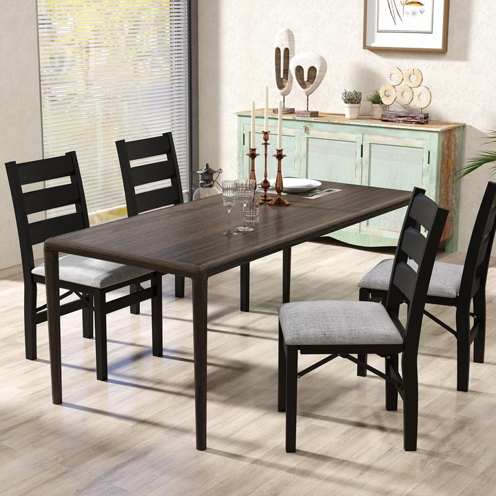 Giantex Folding Dining Chairs Set of 2, Modern Upholstered Kitchen Chairs w/Slatted Backrest &amp; Padded Seat