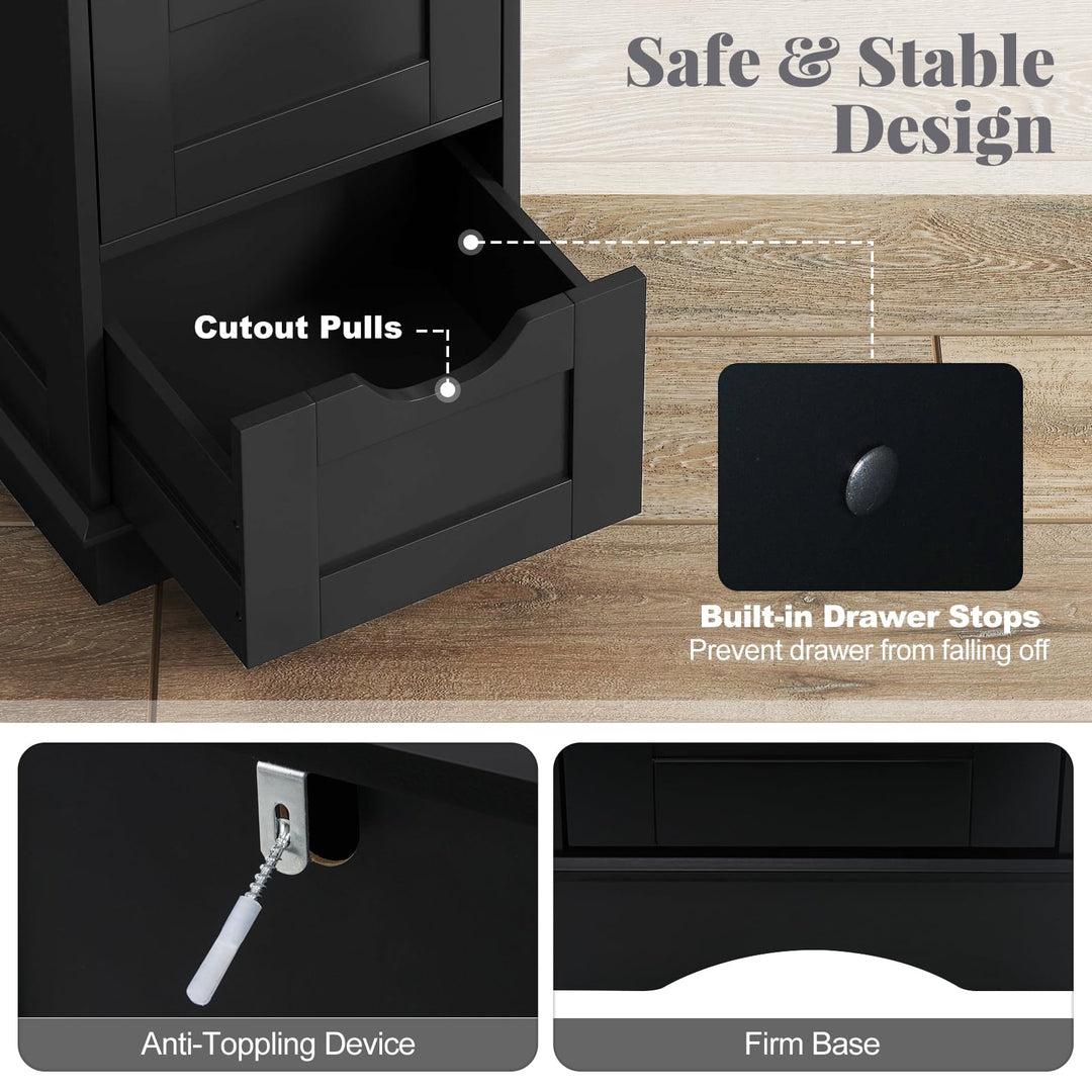 Giantex Bathroom Storage Cabinet with 4 Drawers