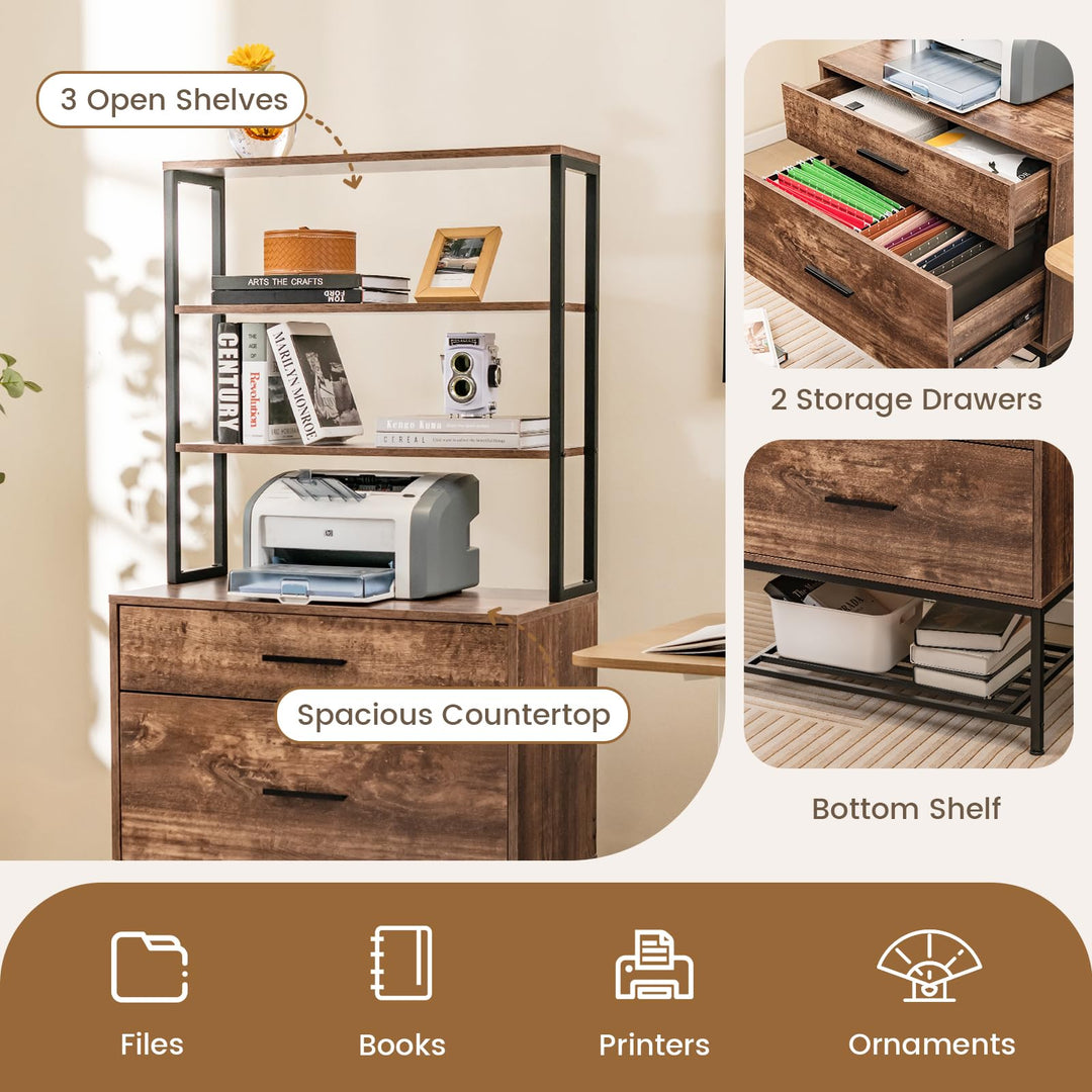 Giantex Tall 2-Drawer File Cabinet - Filing Cabinet