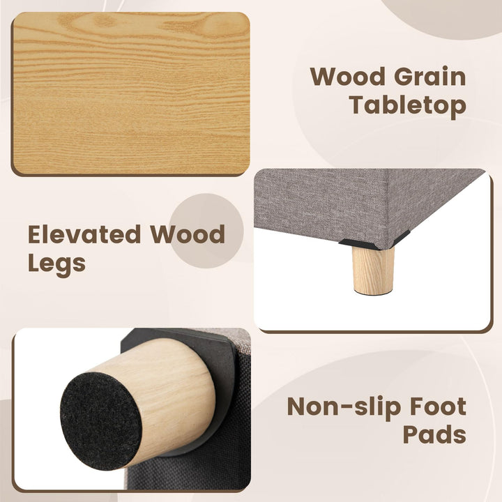 Giantex 18 Inches Ottoman with Storage and Rubber Wood Legs