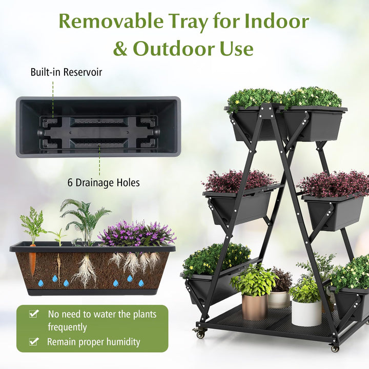 Giantex 6-Tier Rolling Raised Garden Bed