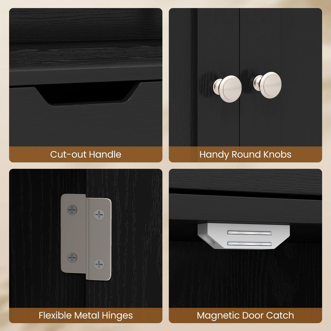 GIANTEX Bathroom Storage Cabinet with Open Shelves