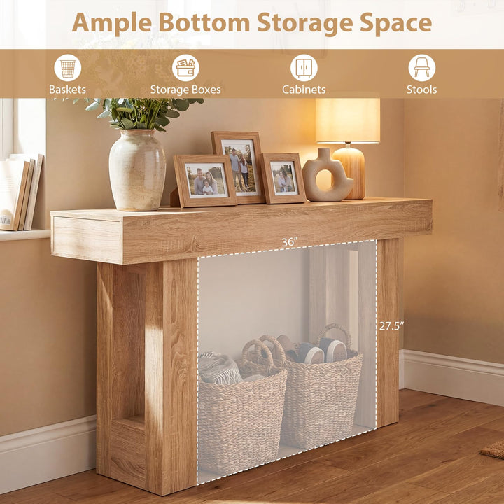 Giantex 63" Farmhouse Wooden Narrow Entryway Console Table