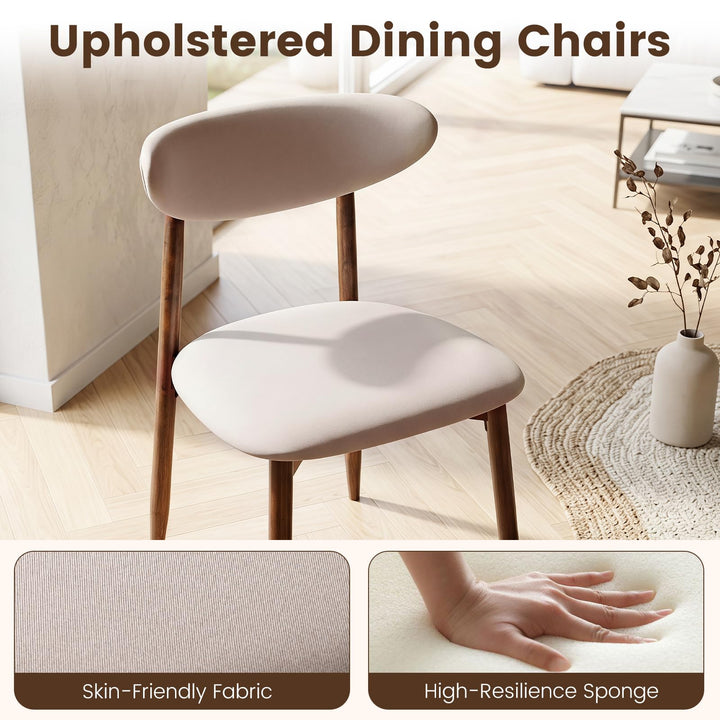 Giantex Modern Upholstered Wooden Dining Chairs with Fabric Padded Seat (2/4)