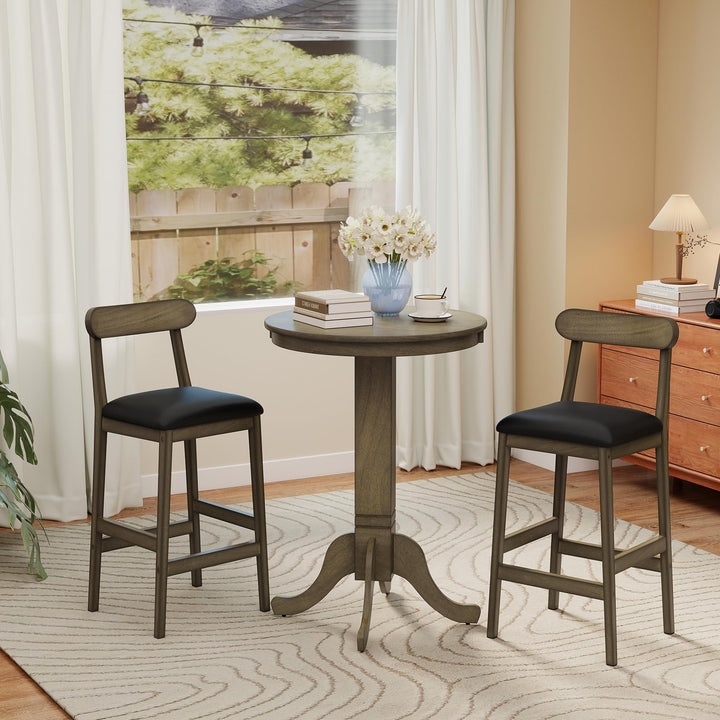 Giantex 3 Pieces Wood Bar Table Set for 2