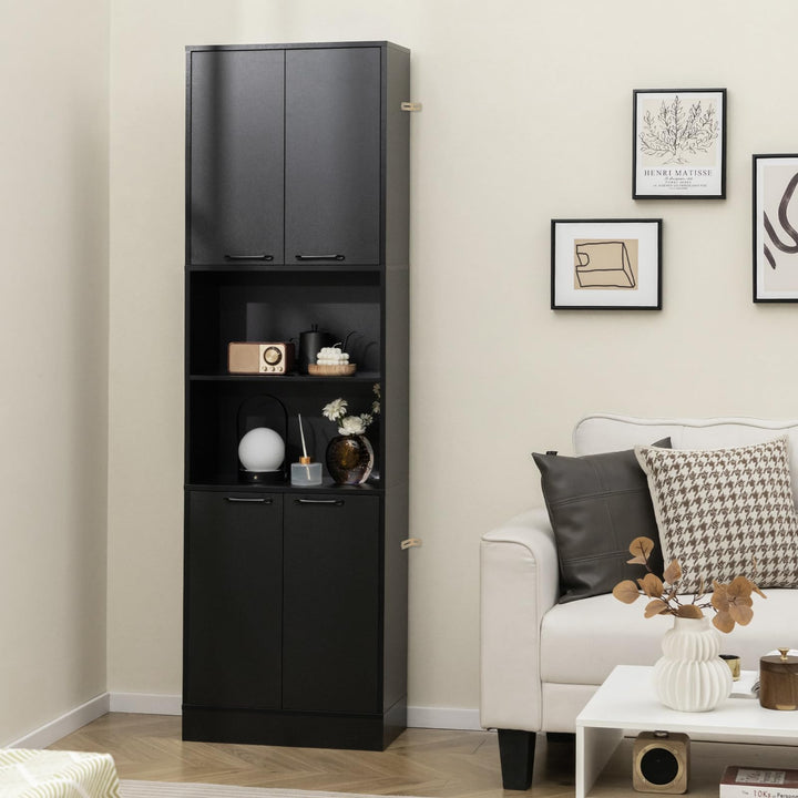 Giantex Kitchen Pantry Cabinet, 75” Tall Freestanding Cupboard with Doors &amp; Shelves