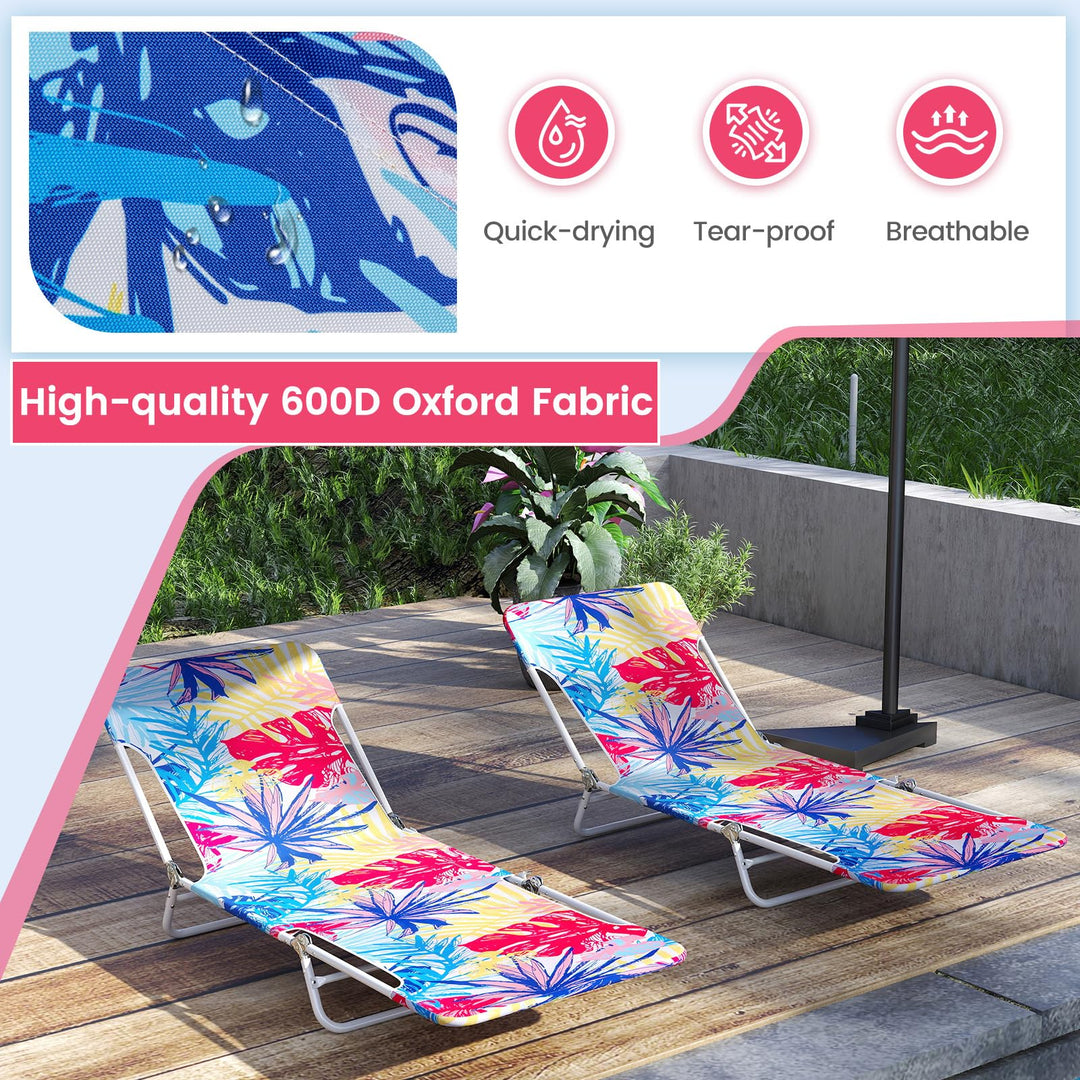 Giantex Patio Lounge Chair with 5-Position Carry Strap &amp; Metal Frame