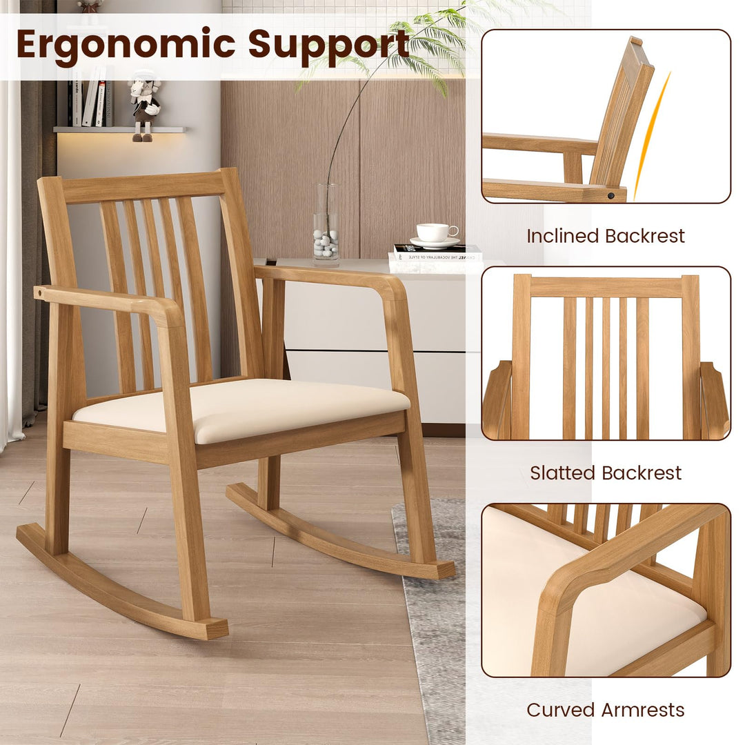 Giantex Rocking Chair with Cushioned Seat for Living Room