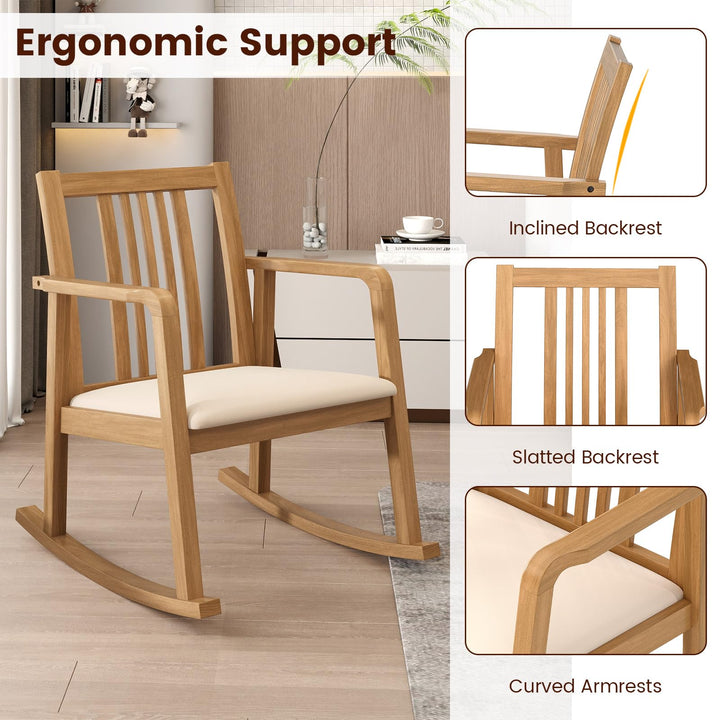 Giantex Rocking Chair with Cushioned Seat for Living Room