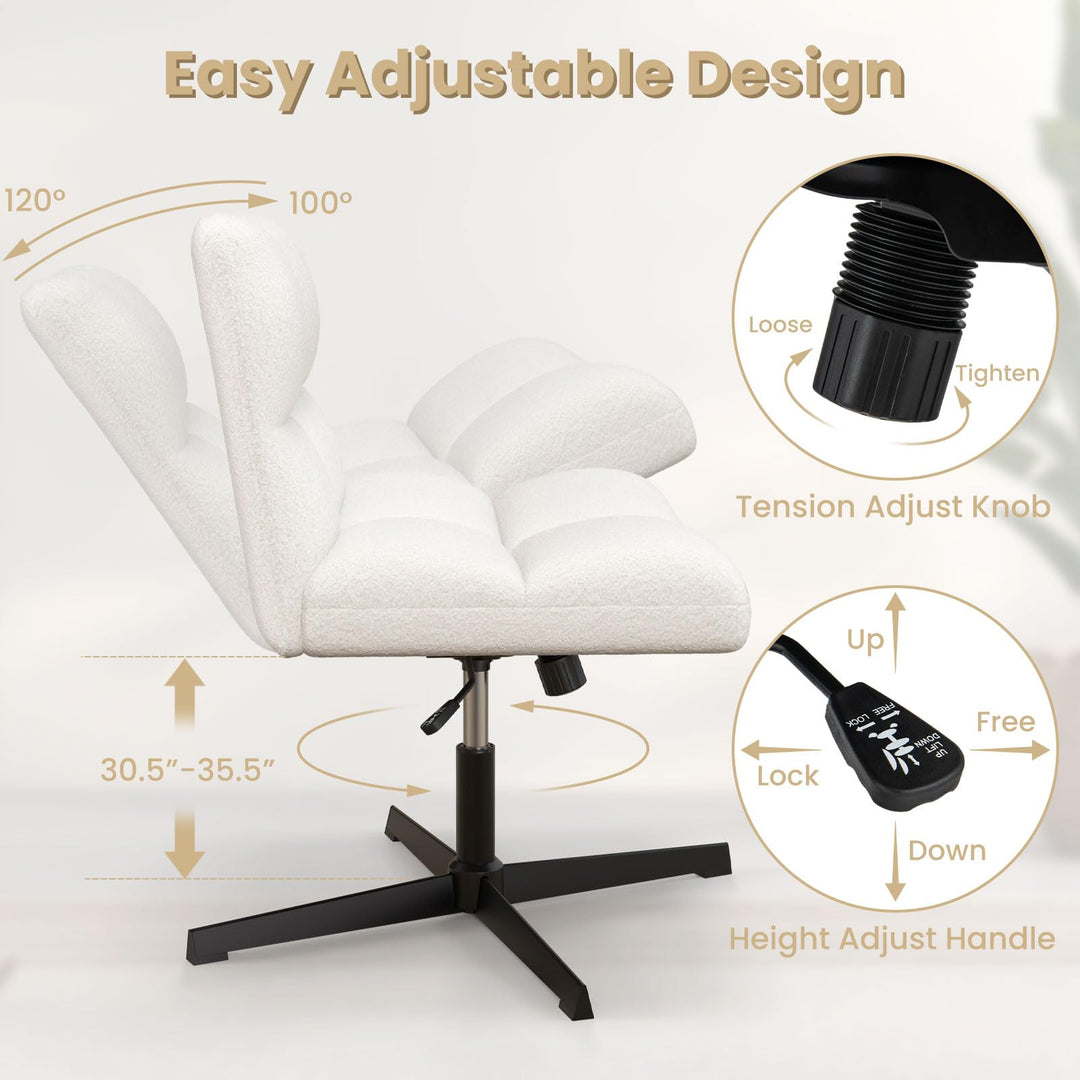 Cross Legged Office Chair - Giantex
