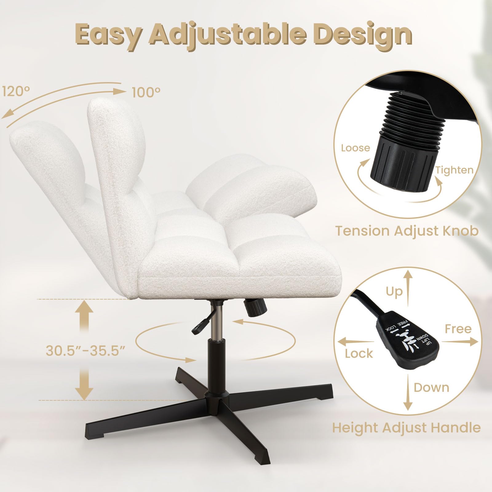Giantex Cross Legged Office Chair