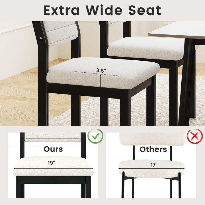 Giantex Sherpa Kitchen Chairs with Wood Frame &amp; Padded Seat