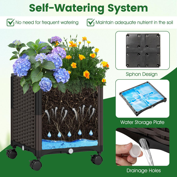 Giantex 8.2 FT Garden Arch Trellis w/ 2 Self-Watering Planter Boxes