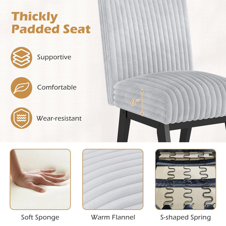 Giantex Fabric Upholstered Channel Tufted Kitchen Chair w/ 6" Thick Padded Seat &amp; Backrest