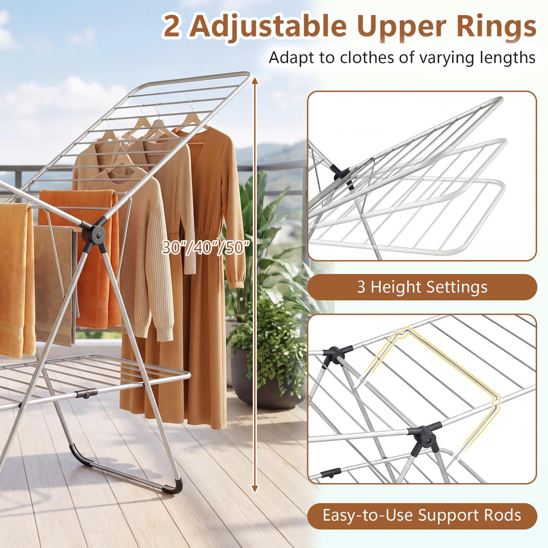 Giantex Foldable Clothes Drying Rack for Indoor and Outdoor Use