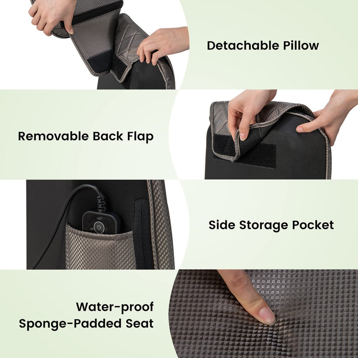 Giantex Back Massager Chair Pad - Massage Seat Cushion with Heat &amp; Vibration