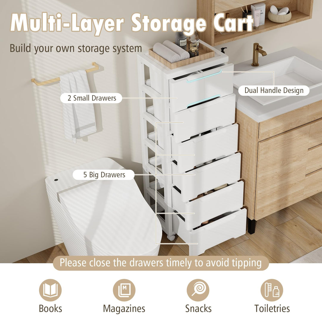 Giantex Plastic Rolling Storage Drawer Cart on Wheels