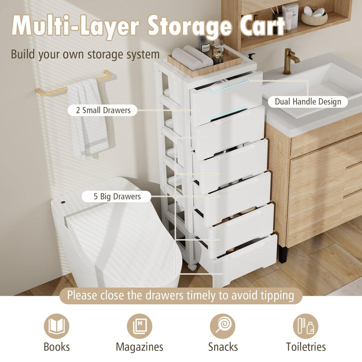 Giantex Plastic Rolling Storage Drawer Cart on Wheels