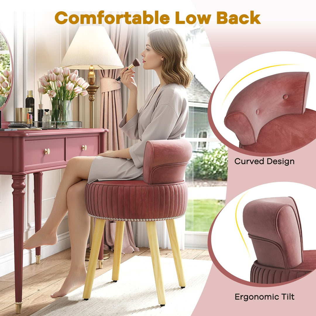 HARMAID Velvet Vanity Chair for Bedroom