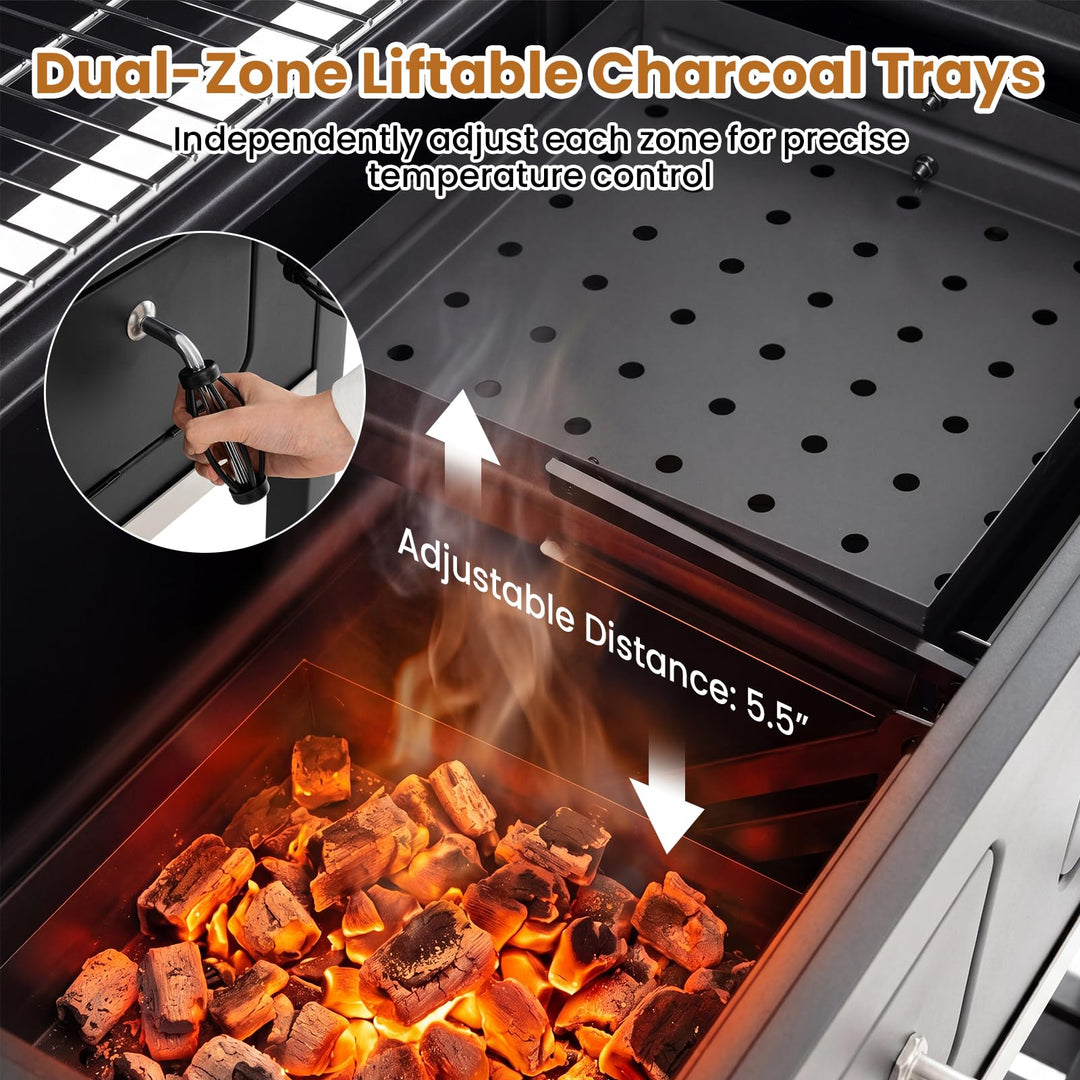 Giantex Extra Large Charcoal Grill with Oversized 752 sq.in. Cooking Area