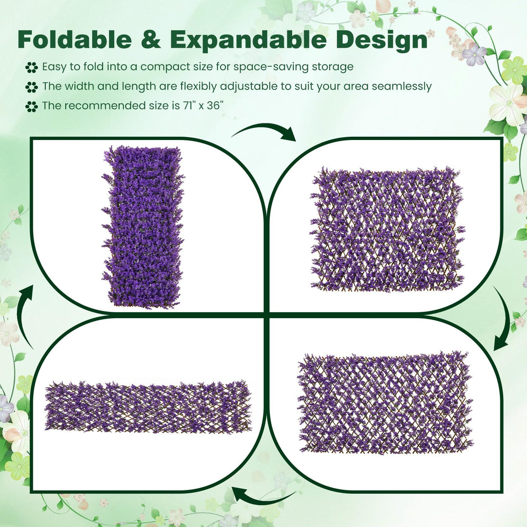 Giantex Expandable Fence Privacy Screen - Decorative Faux Fencing Panel for Balcony