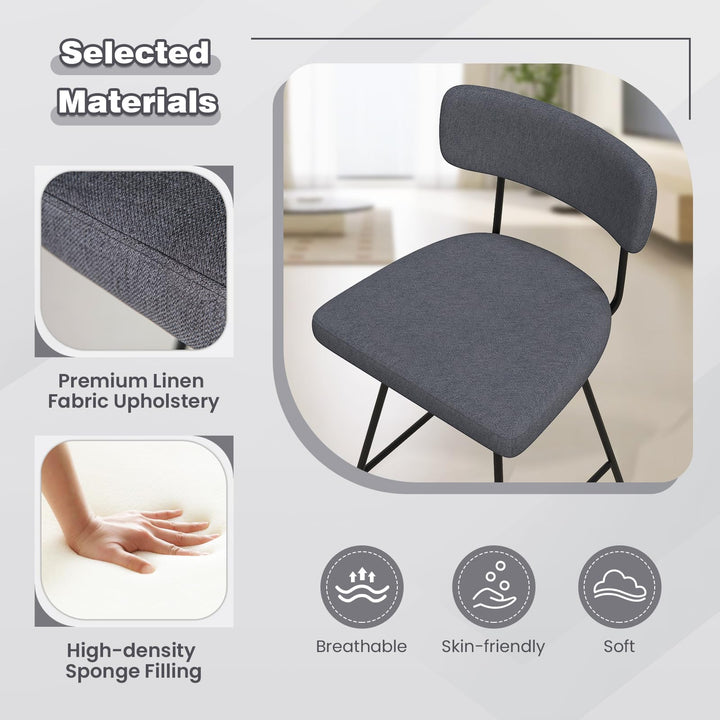 Giantex Swivel Bar Stools,  Upholstered Bar Height Bar Chairs w/Padded Seat &amp; Backrest