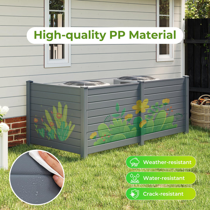 Giantex No-Dig Air Conditioner Fence with Metal Stakes 48&