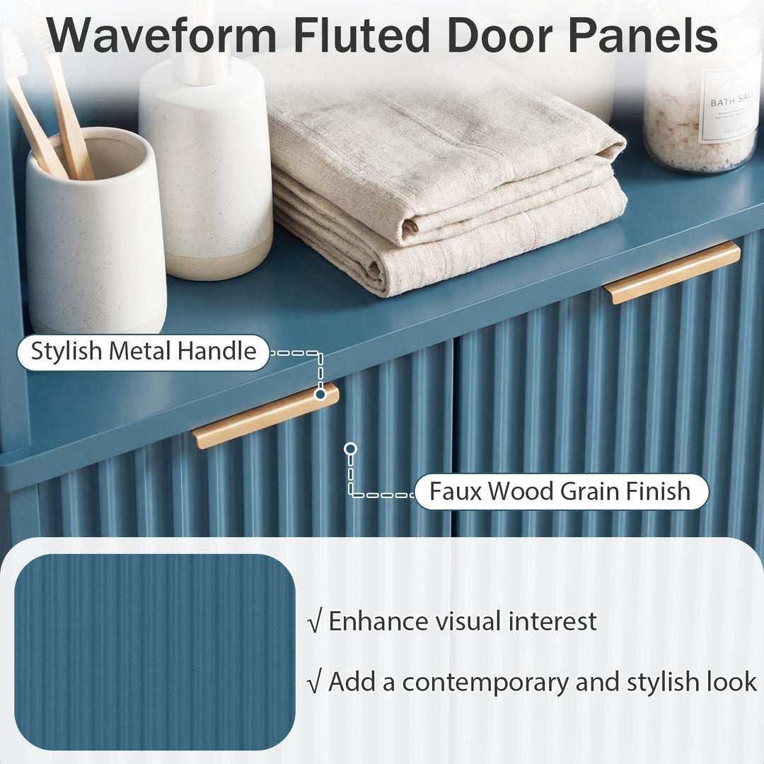 Giantex 68" Tall Corner Modern Bathroom Floor Storage Cabinet,