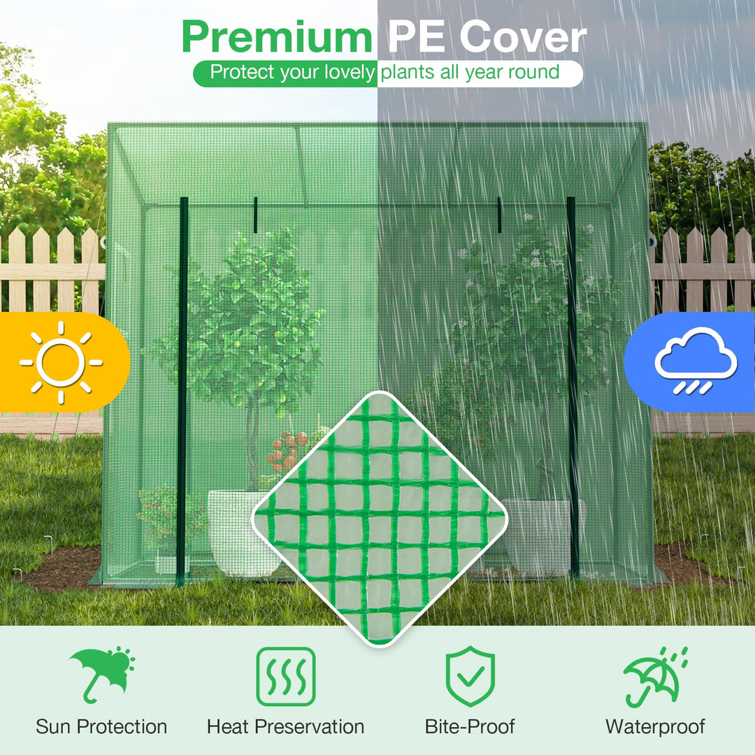 Giantex Outdoor Portable Mini Greenhouse w/ PE Cover &amp; 4 Ground Stakes &amp; Ropes