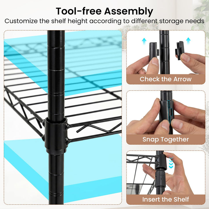Giantex Convertible Clothes Organizer with L-shape &amp; Horizontal Installation