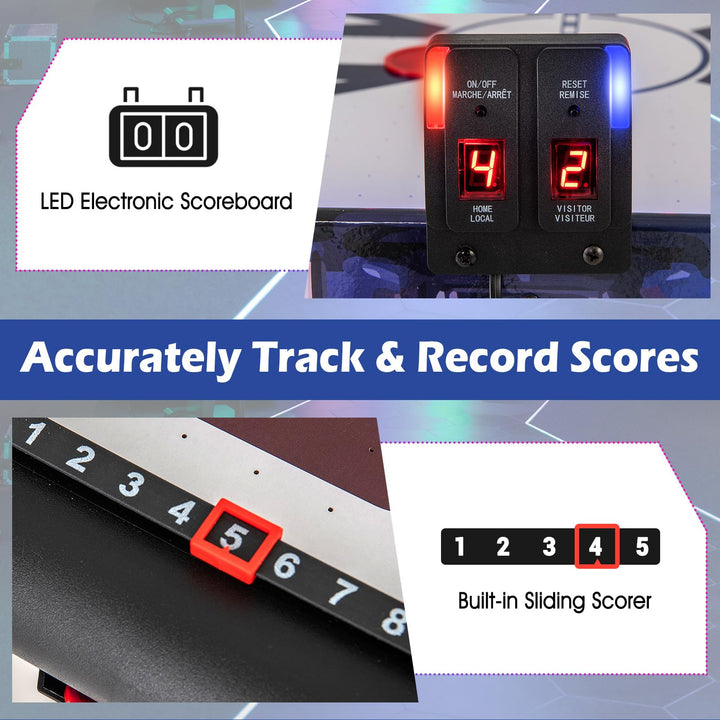 Giantex 54" Air Hockey Table - Arcade Hockey Table Gaming Set w/LED Electronic Scoring &amp; Lights, 2 Pucks, 2 Pushers