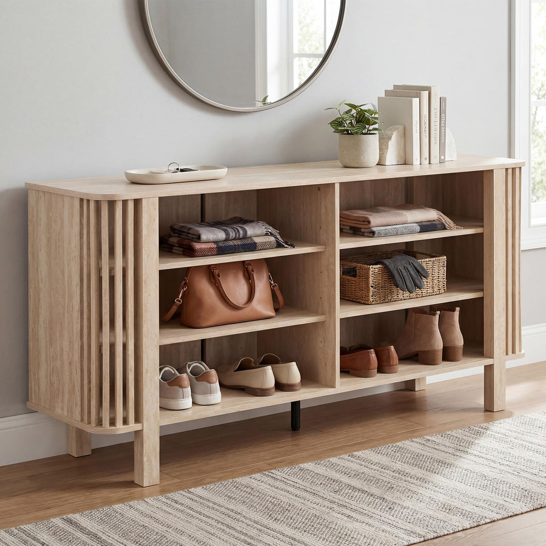 Giantex 59" TV Stand for TVs Up to 55 Inches | Modern Entertainment Center with Adjustable Shelves