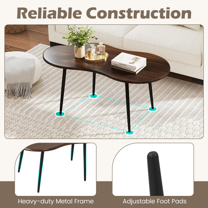 Giantex Cloud Coffee Table | 39.5" Small Center Table with Metal Frame