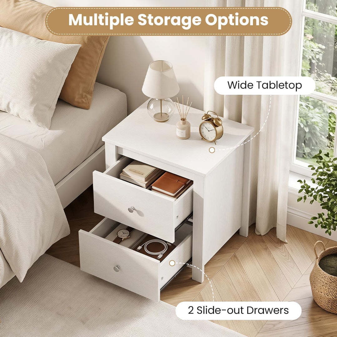 Giantex 21" Wooden Nightstand with 2 Drawers (1/2)