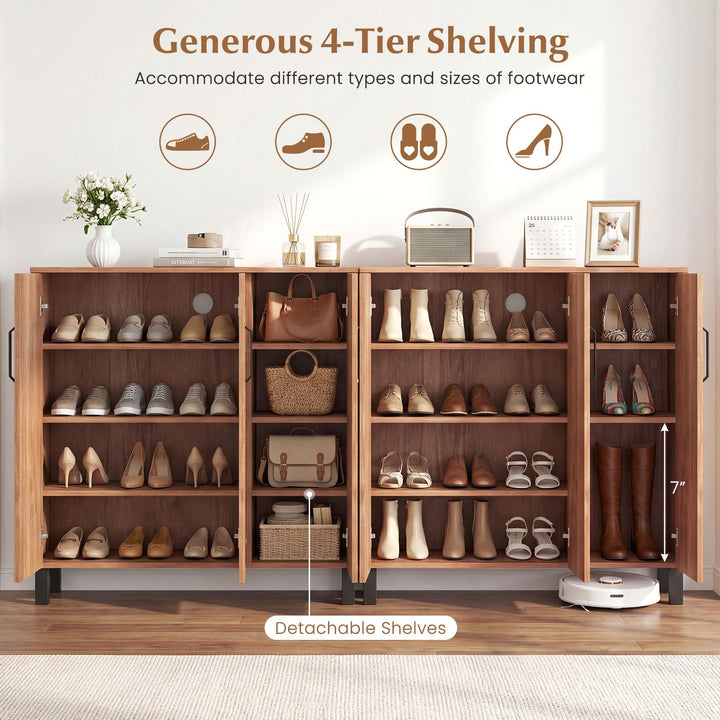Giantex 5-Tier Shoe Storage Cabinet Freestanding Wooden Shoe Rack Organizer