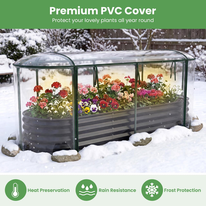Giantex Raised Garden Bed w/Greenhouse Cover (6x2x1 FT)