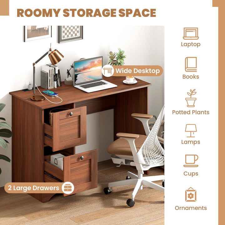 Giantex Computer Desk with 2 Drawers