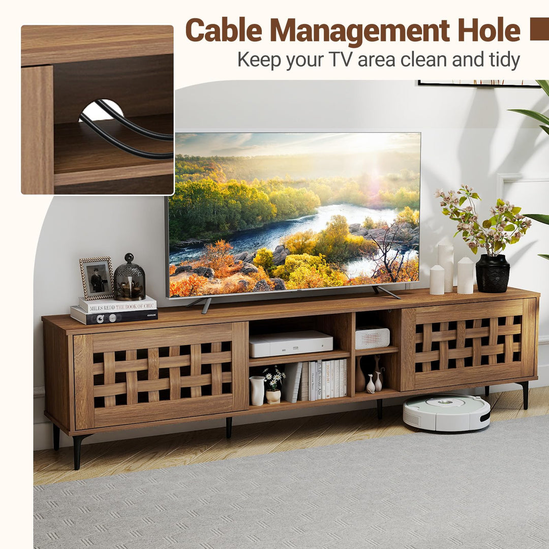 Giantex Mid Century Modern TV Stand for 60-80 Inch TV