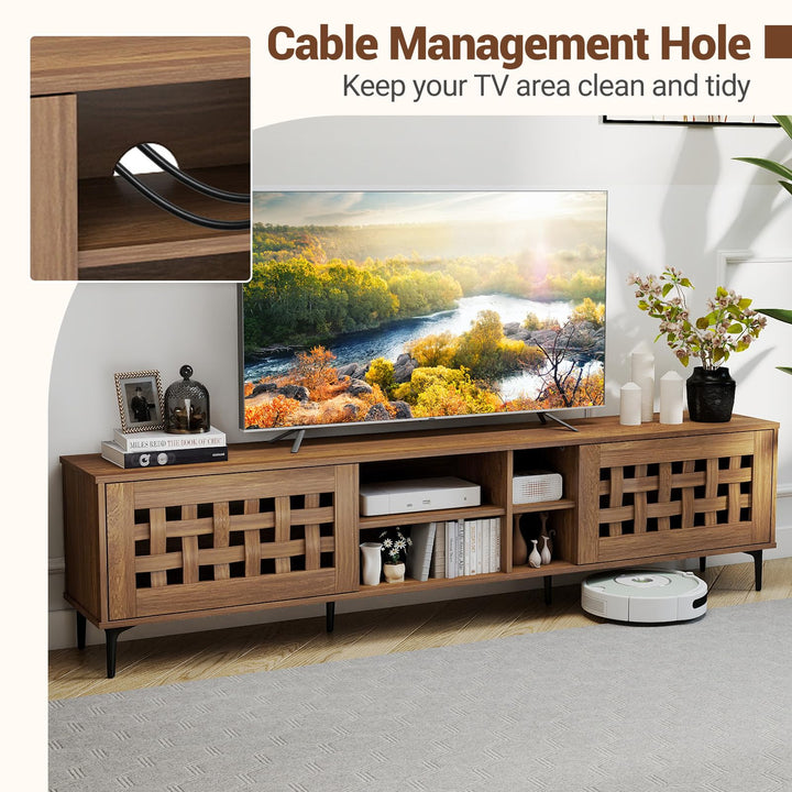 Giantex Mid Century Modern TV Stand for 60-80 Inch TV